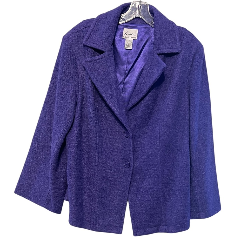 Linea by Louis Dell’Olio Purple Wool Blend Blazer‎ Career Office Plus Size 1X